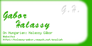 gabor halassy business card
